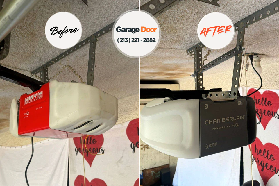 Before and after: garage door repair Roselle, IL
